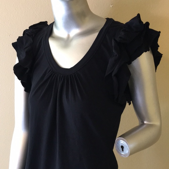 Susie Rose Ruffle Shoulder Teeshirt - Picture 3 of 9
